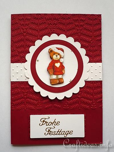 Christmas Card with Bear Motif