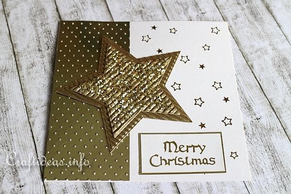 Christmas Card with Gold Colored Embellishments 2