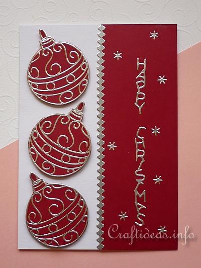 Christmas Card with Peel-Off Sticker Ornaments