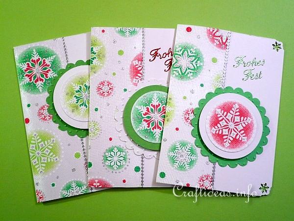 Christmas Cards with Printed Organza Motifs