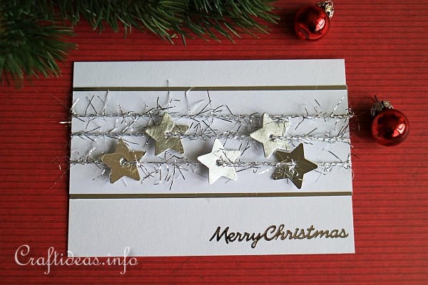 Christmas Craft - Christmas Card With Silver Stars