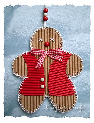 Christmas Craft - Corrugated Cardboard Gingerbread Man