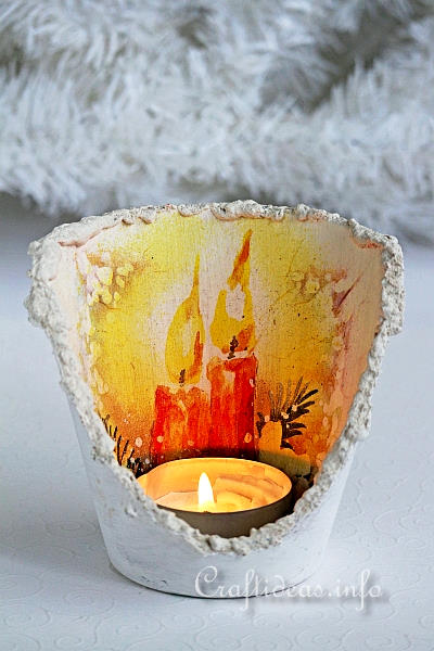 Christmas Craft - Flower Pot Tea Light Holder