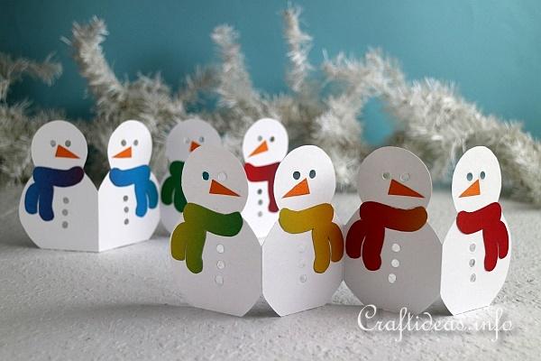 Christmas Craft - Paper Snowmand Garland