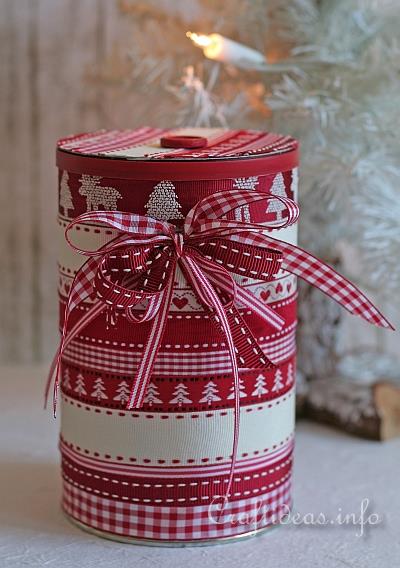 Christmas Craft - Recycling - Embellished Can With Lid 1