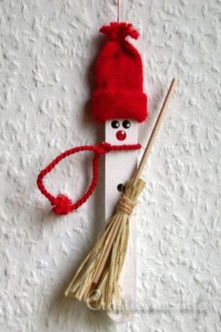 Christmas Craft Idea for Kids - Craft Stick Winter Snowman