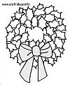 Christmas Craft Pattern - Coloring Book Page - Holly Leaf Christmas Wreath 100