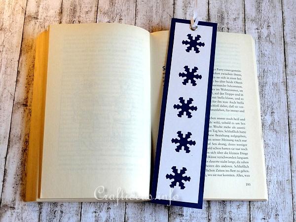 Christmas Paper Craft - Easy to Make Snowflake Bookmark 2