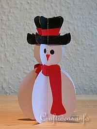 Christmas Paper Craft - Paper 3-D Snowman Craft