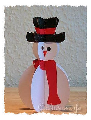 Christmas Paper Craft - Paper 3-D Snowman Craft