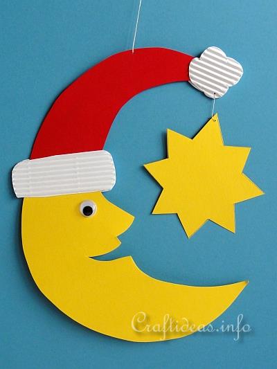 Christmas Paper Craft for Kids - Santa Moon