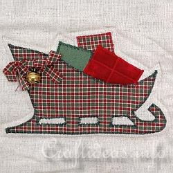 Christmas Quilt - Wall Hanging - Detail of Sled
