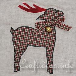 Christmas Quilt - Wallhanging - Detail of Reindeer