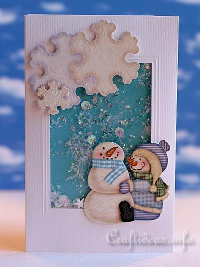 Christmas Shaker Card With Snowmen
