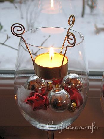 Christmas Table Decoration -Tealight Candle Glasses - Detail
