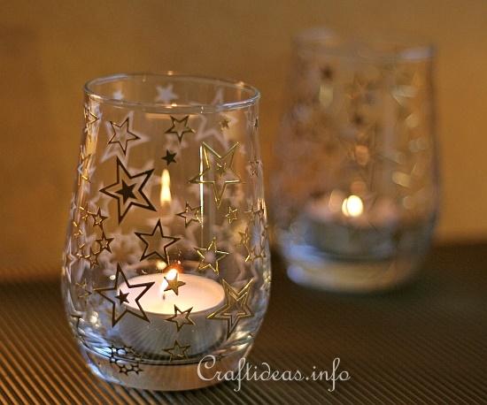 Christmas Votives With Star Peel-Off Stickers 1