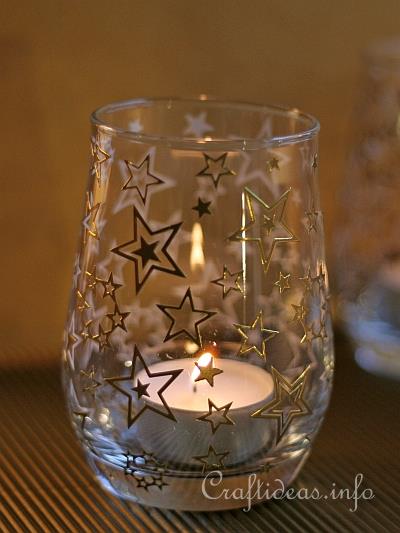 Christmas Votives With Star Peel-Off Stickers 2