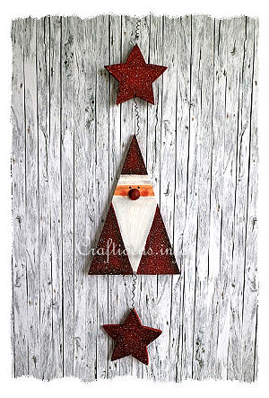 Christmas Wood Craft - Wooden Santa Claus Garland with Star