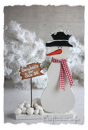 Christmas Wood Craft - Wooden Snowman - Snowballs for Sale 300