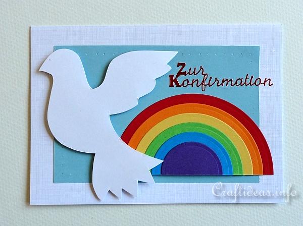 Confirmation Card to Craft with Dove and Rainbow