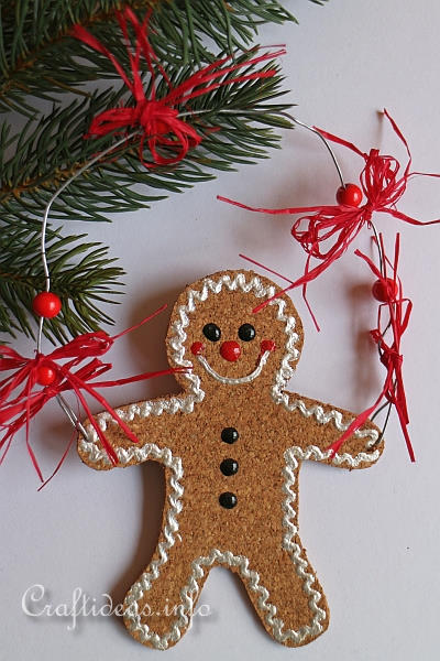 Cork Gingerbread Man Ornament 1