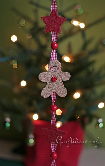 Cork Gingerbread Man and Star Hanging Decoration