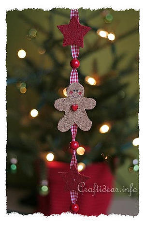 Cork Gingerbread Man and Star Hanging Decoration 