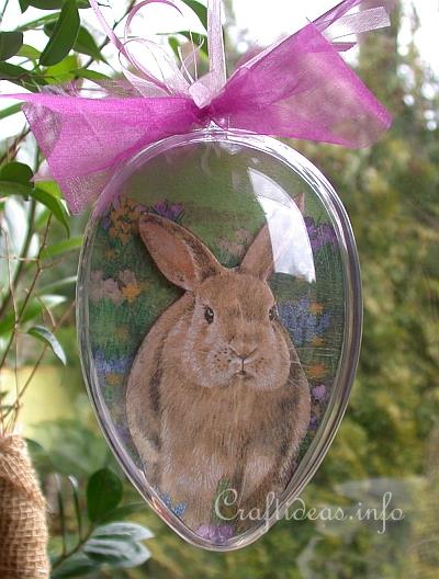 Craft Idea for Easter - Acrylic Egg with Easter Bunny Motif
