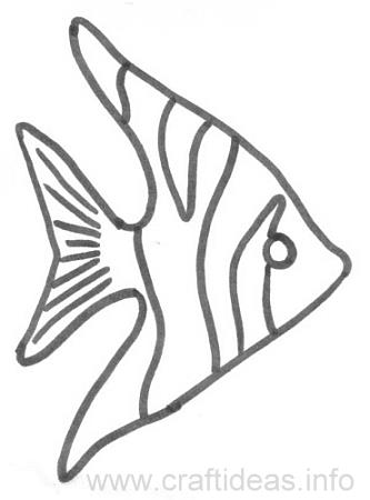 fish pictures for coloring. Craft Pattern - Angel Fish