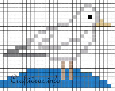 Craft Pattern - Fuse or Melting Beads Gull