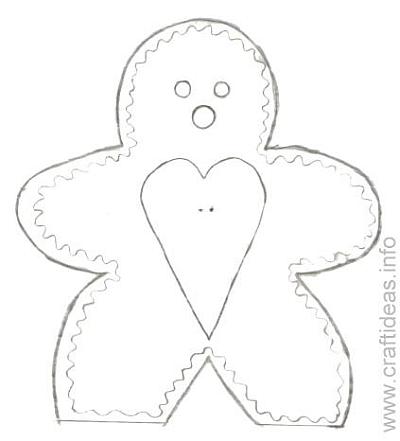 Craft Pattern for Gingerbread Man Recipe Holder