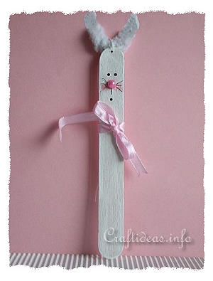 Craft Stick White Easter Bunny 