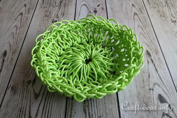 Crochet Basket Using Plastic Clothesline