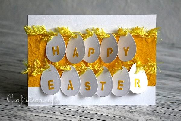 Easter Card - Yellow Card with Eggs