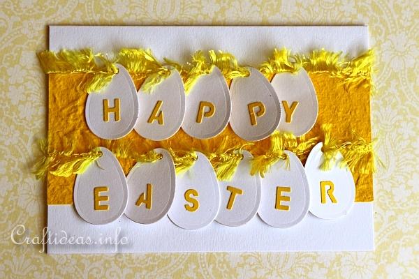 Easter Card - Yellow Card with Eggs 2