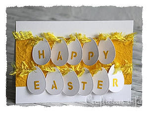 Easter Card - Yellow Card with Eggs 