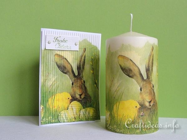 Easter Craft - Candle and Card with Bunny and Chick