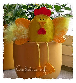 Easter Craft - Felt Craft - Felt Hen Flower Pot Sitter