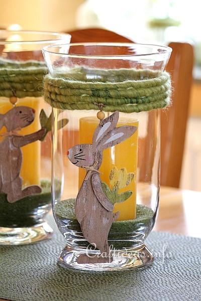Easter Glass Candle Holder With Bunny Motifs 2