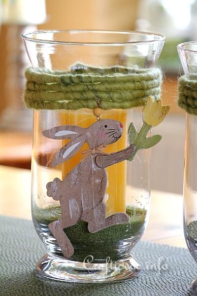 Easter Glass Candle Holder With Bunny Motifs 3