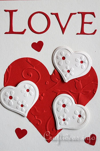 Embossed Hearts Valentine's Day or Anniversary Card 2