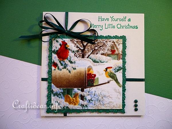 Fabric Christmas Card Winter Welcome 1