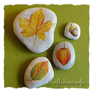 Fall Leaf Stones - Paperweights 