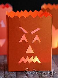 Fall Paper Craft - Evil Pumpkin Paper Lantern 