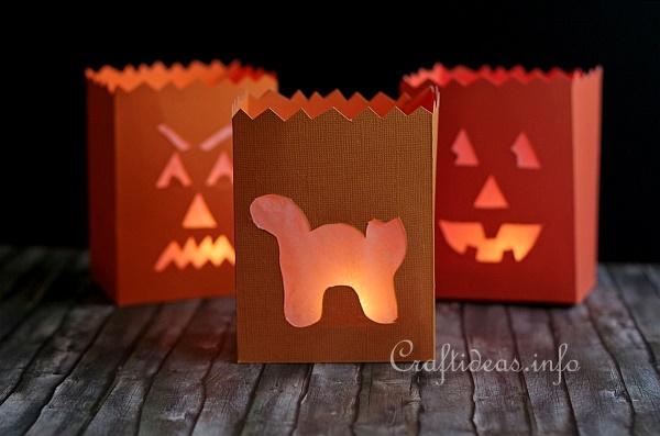 Fall Paper Craft - Halloween Table Lanterns