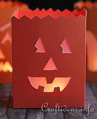 Fall Paper Craft - Happy Pumpkin Paper Lantern 