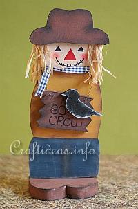 Fall Wood Craft - Scarecrow Decoration