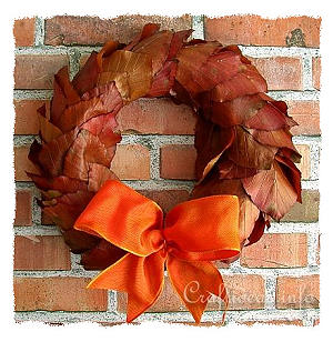 Fall Wreath with Beech Leaves 