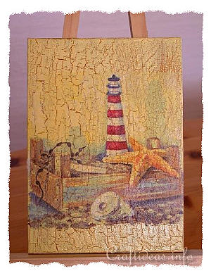 Faux Lighthouse Painting - Paper Napkin Applique 