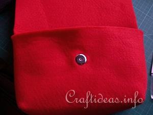 Felt Red Clutch or Cosmetic Purse - Detail a